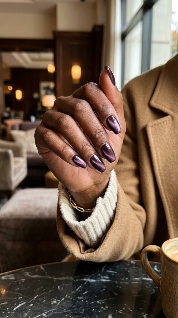 Plum Velvet Nails for Cozy Season