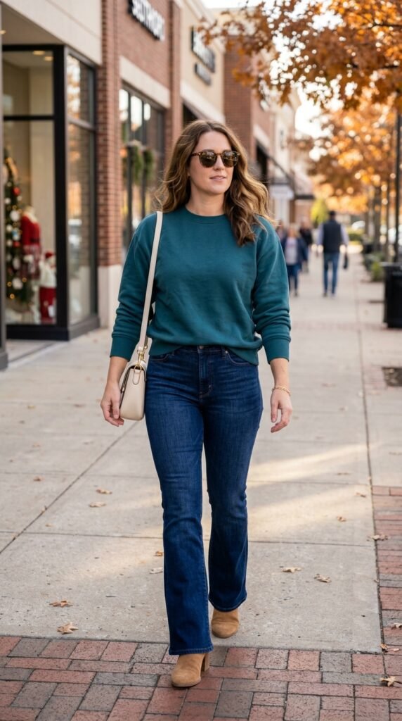 Stretch Jeans and a Statement Sweatshirt