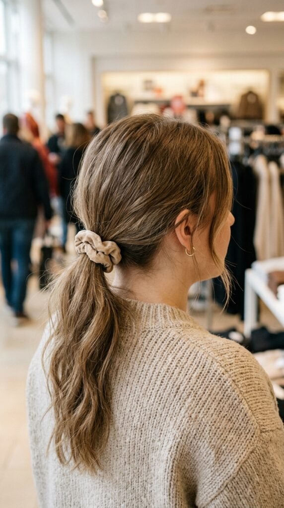 Textured Low Ponytail for Fine Hair