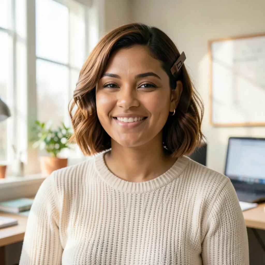 Smooth Curly Bob With Defined Curls