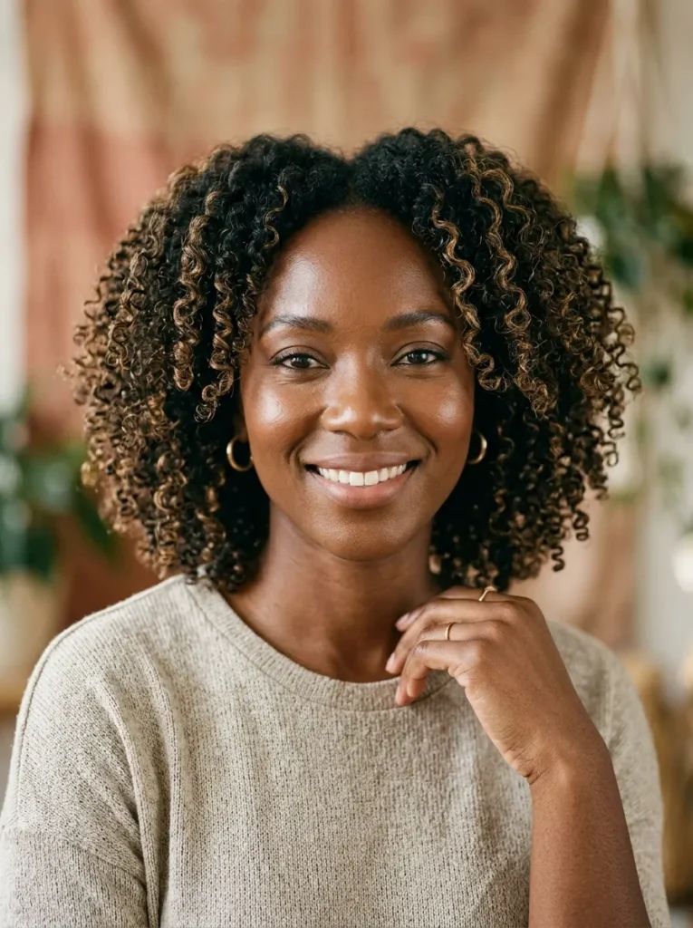 Honey Comb Color on Curly Hair