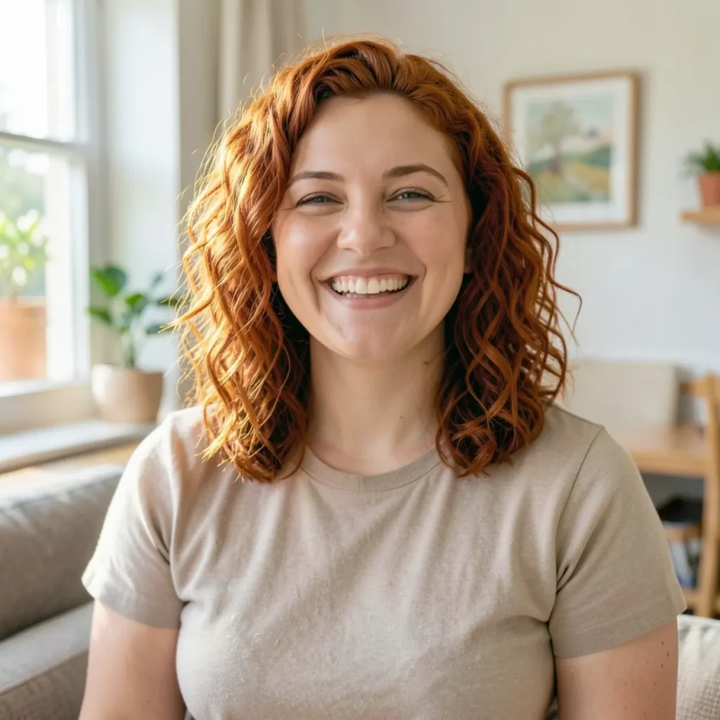 Curly Natural Copper With Golden Highlights