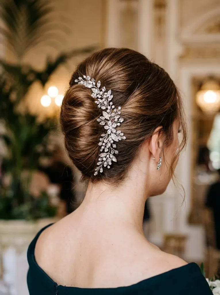 A Classic French Twist With Crystal Detail