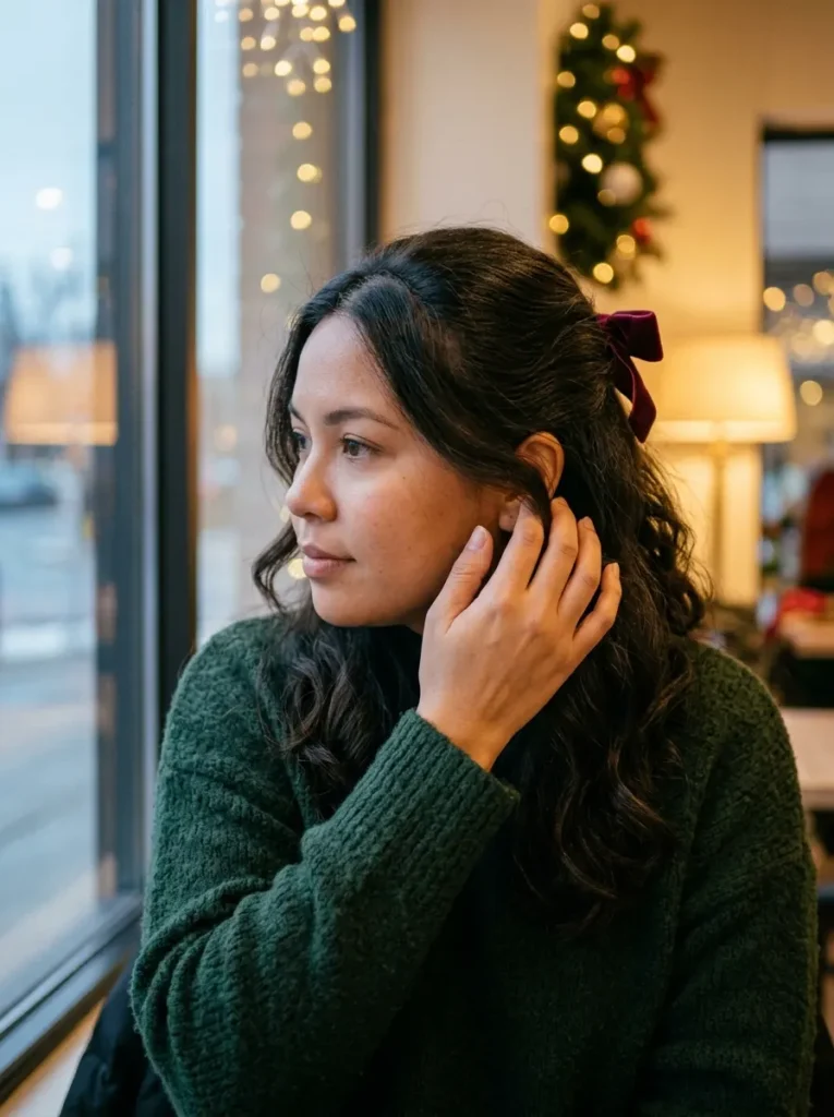 A Romantic Half-Up Style With Loose Curls