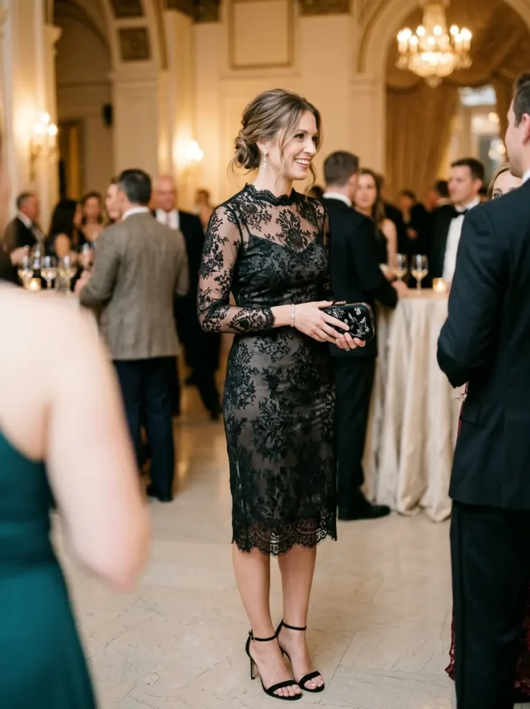 Black Lace Cocktail Dress