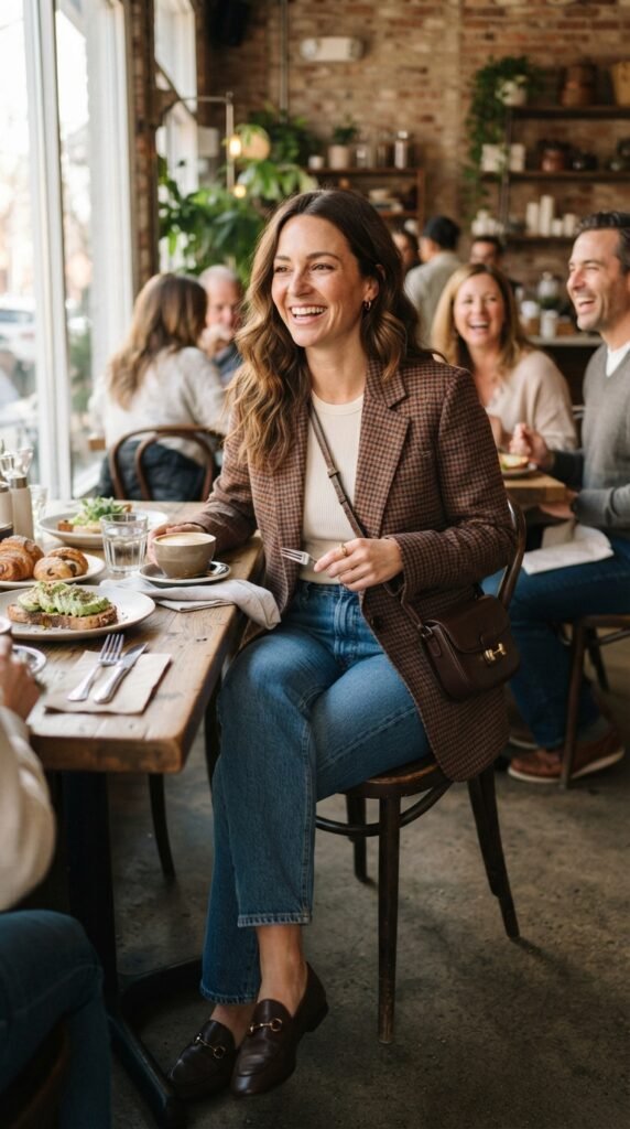 Blazer and Jeans Family Gathering Outfit