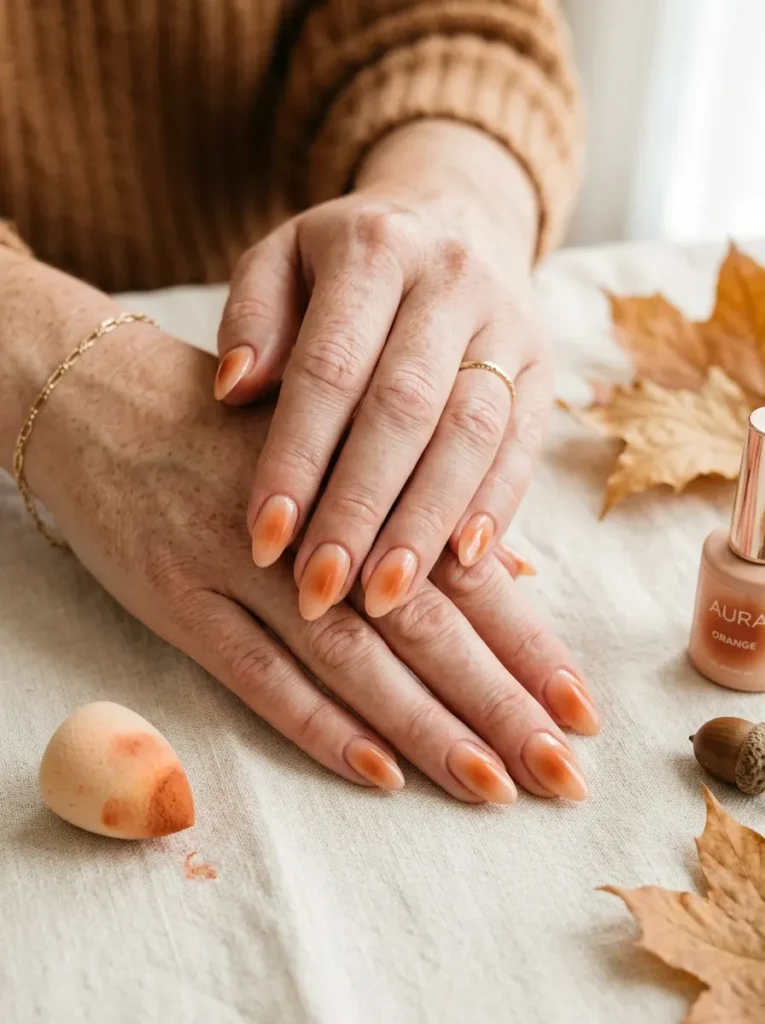 Burnt Orange Aura Nails