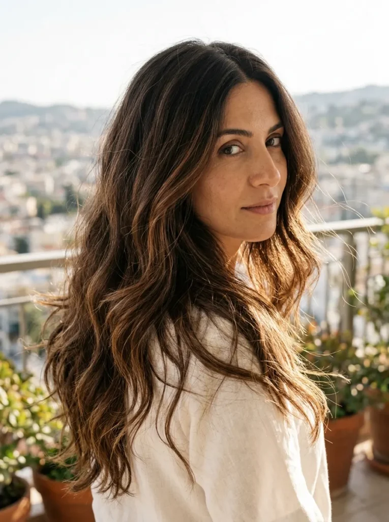 Cinnamon Brunette With Long, Blended Layers