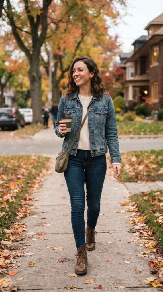 Denim-on-Denim Fall Outfit