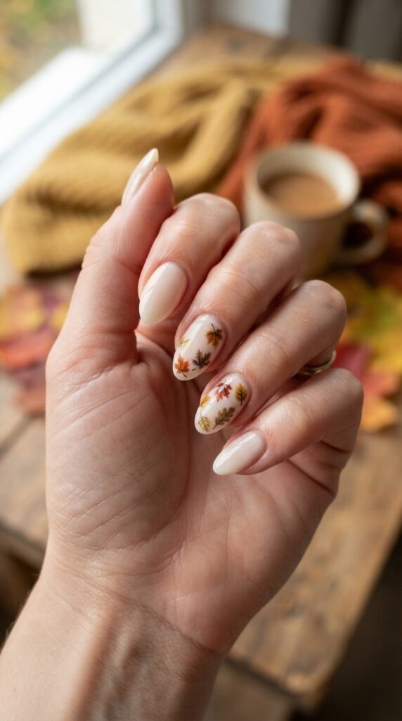 Fall Leaf October Nail Art