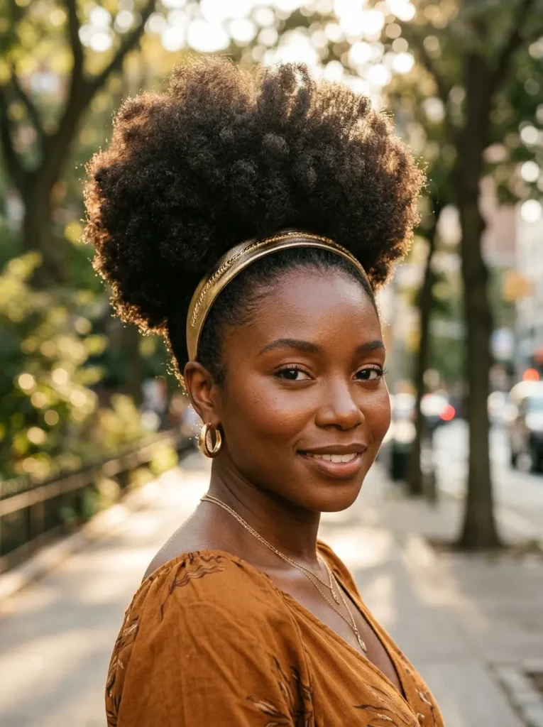 Big Diffused Curls with a Satin Headband