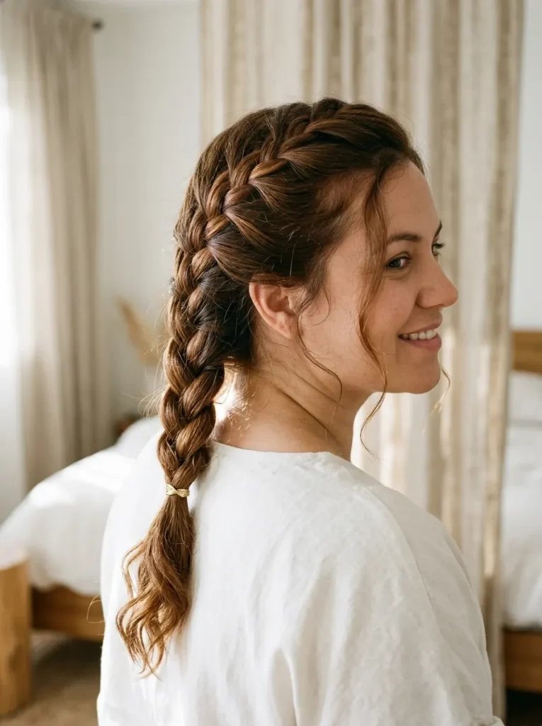 Golden French Braid With a Luxe Finish