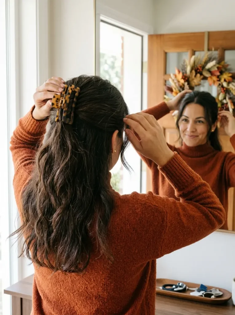 Half-Up Claw Clip Twist in Tortoiseshell