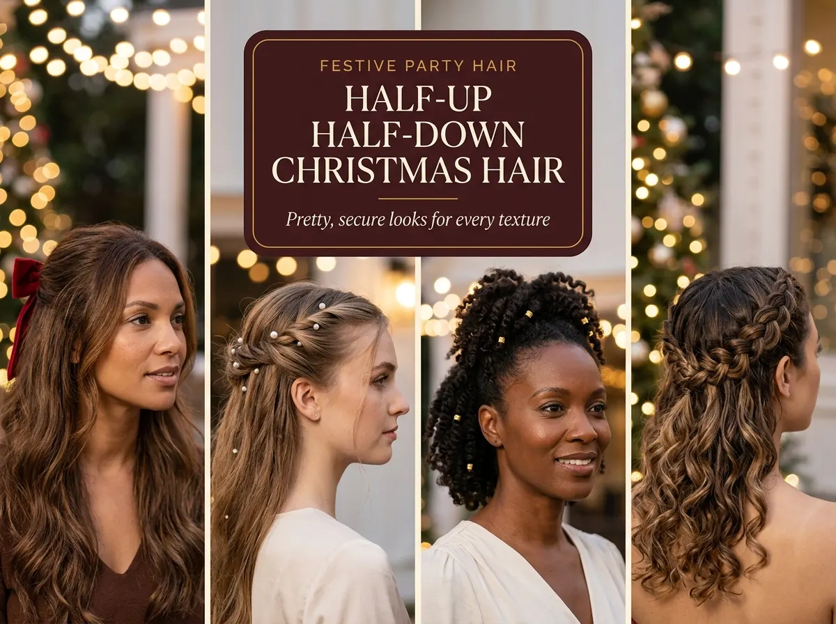 Half-Up Half-Down Christmas Hairstyles