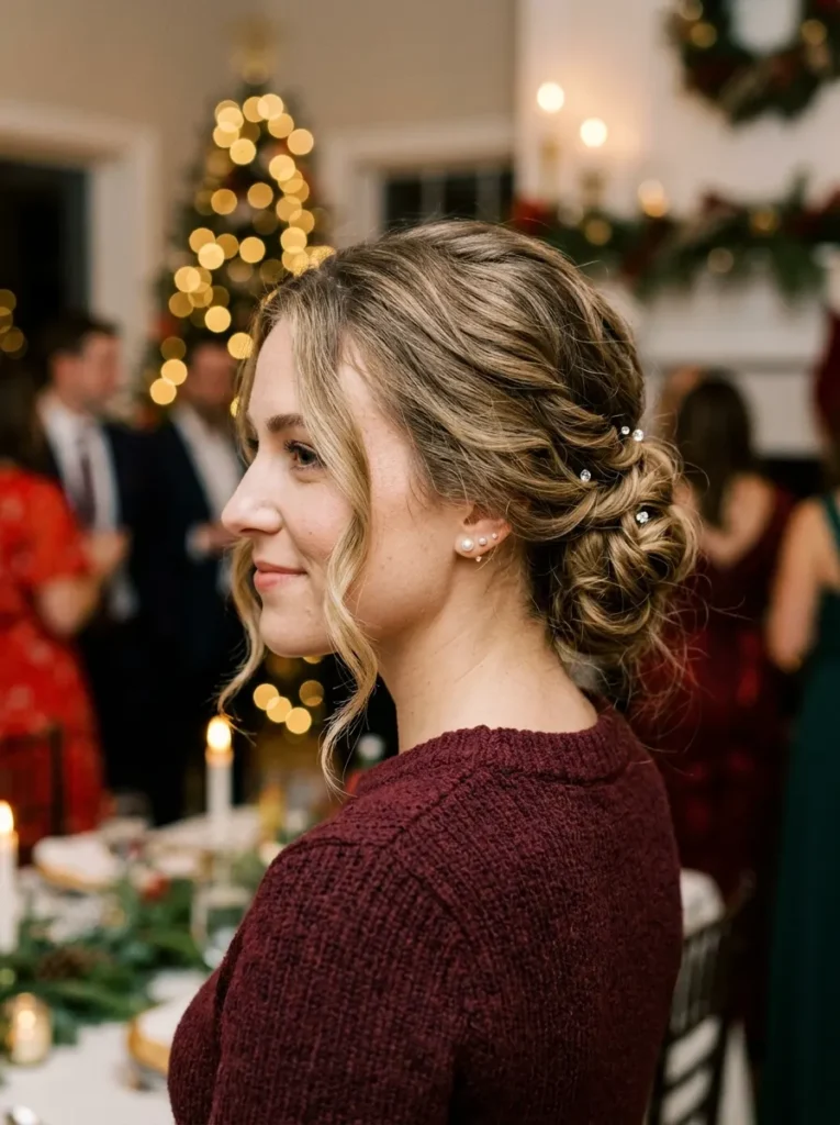 Low Textured Chignon With Face-Framing Pieces