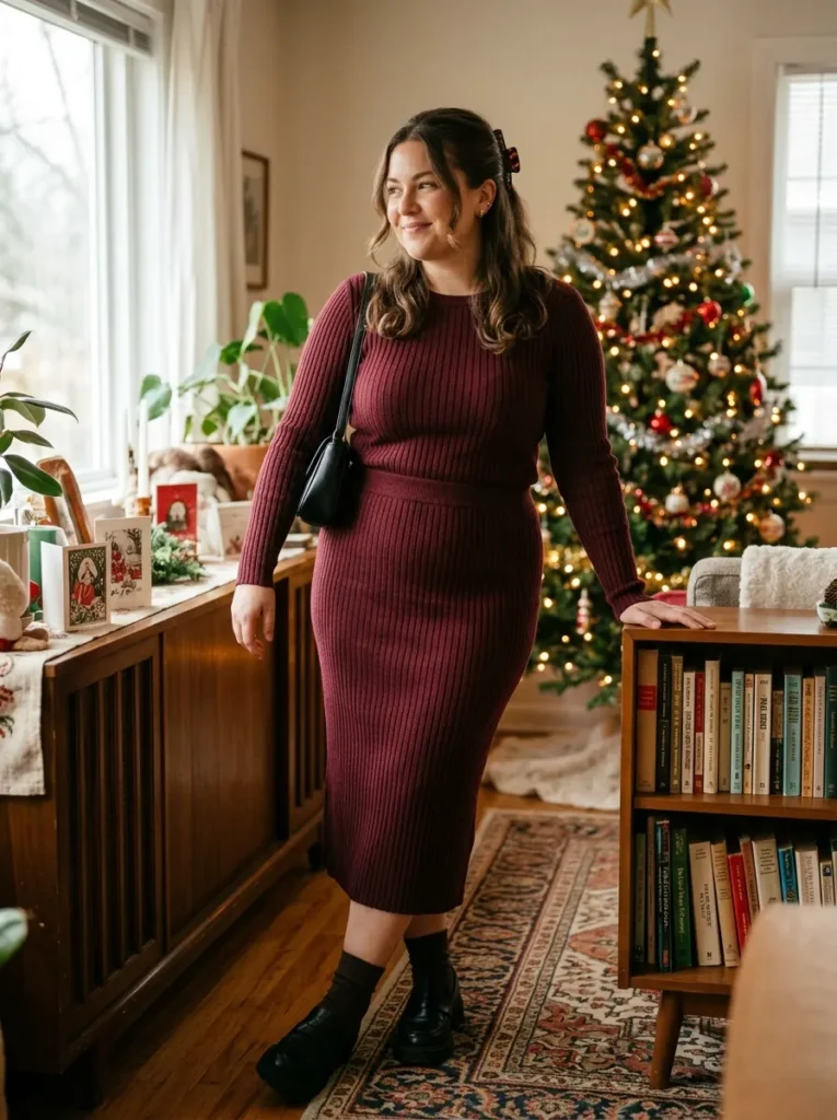 Matching Knit Set With Chunky Loafers