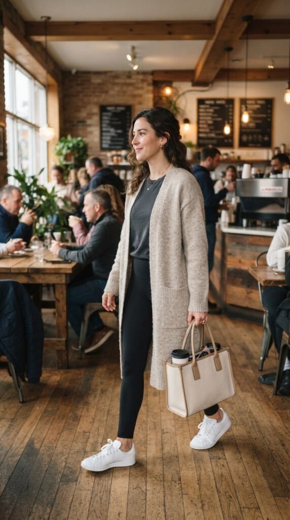 Oversized Cardigan and Leggings Outfit