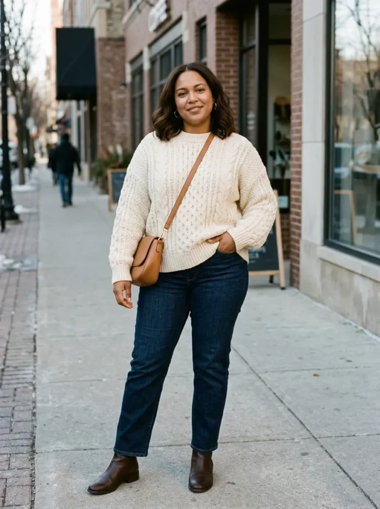 Oversized Sweater With Straight-Leg Jeans