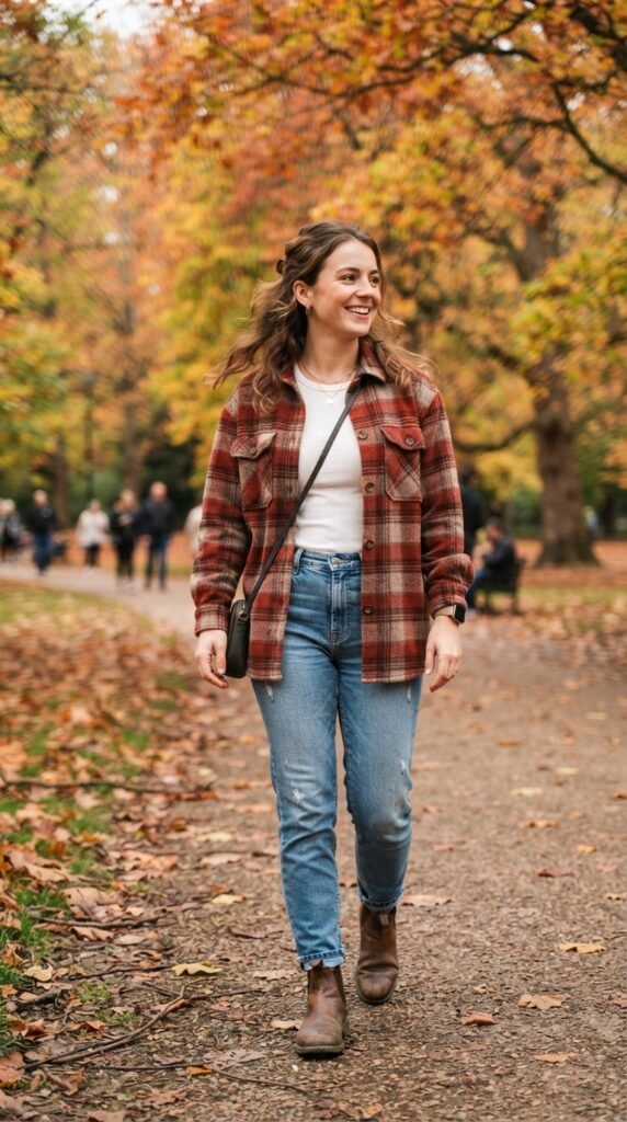 Plaid Shirt and Denim Outfit
