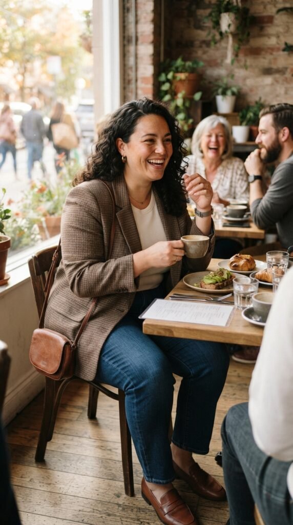 Plus Size Blazer and Jeans Outfit