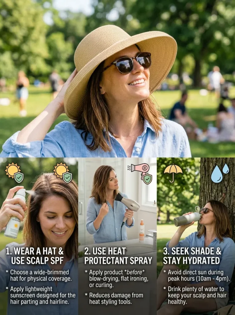 9. Protect Your Scalp From Excessive Heat