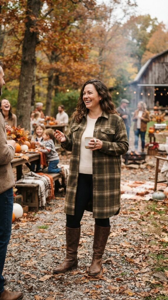 Shacket and Leggings Plus Size Outfit