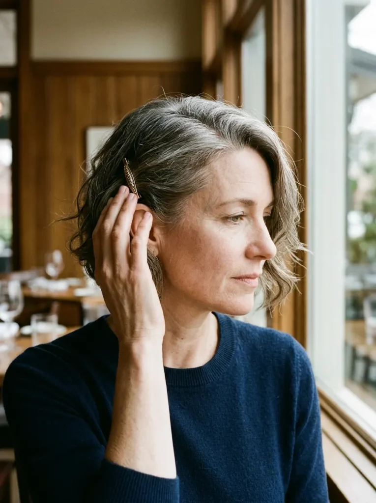 Side-Swept Waves With a Decorative Barrette