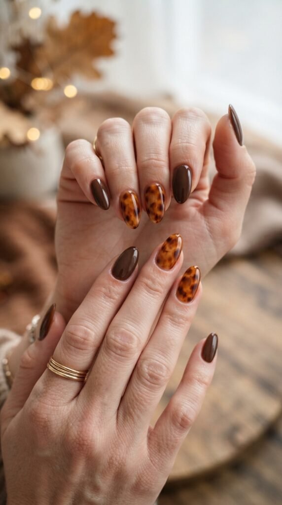 Tortoiseshell October Nail Art