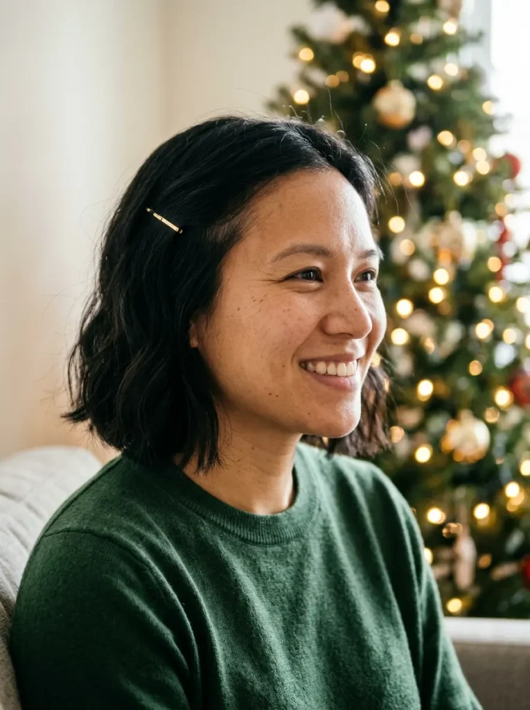 Undone Beachy Waves With a Festive Clip