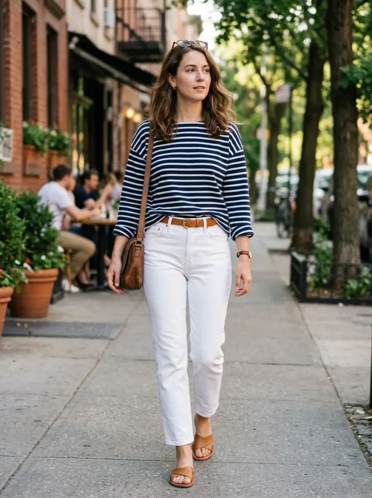 Wear a Striped Shirt with White Jeans