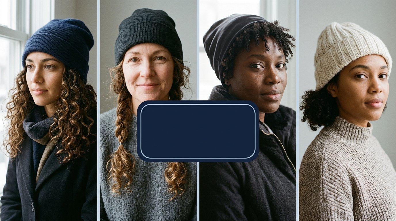 Winter Hairstyles for Curly Hair Under a Beanie